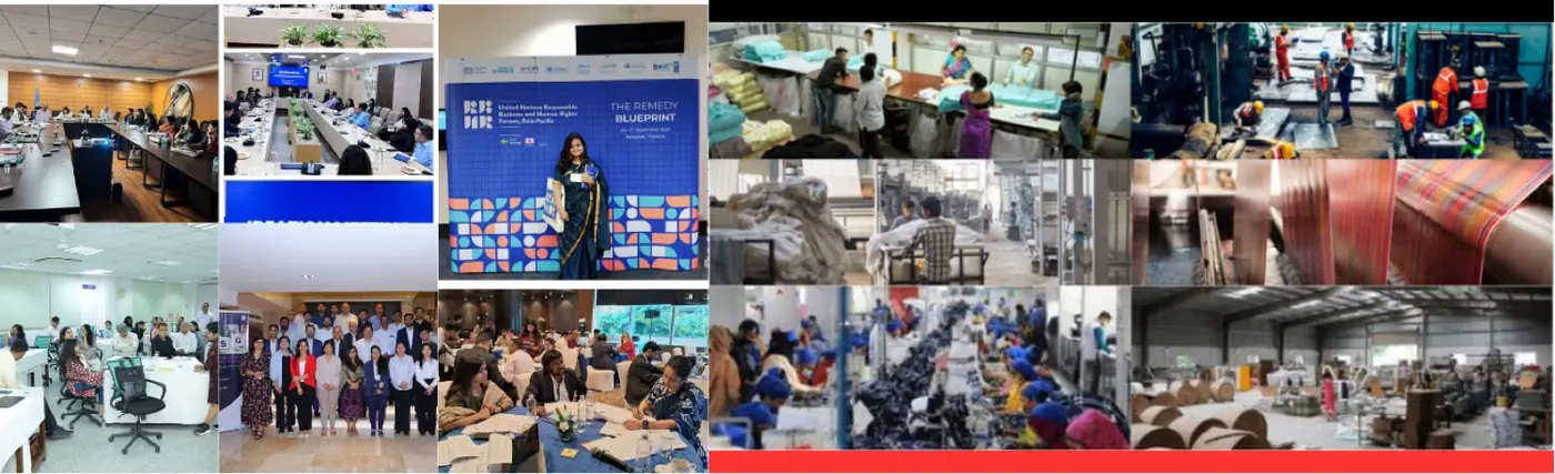 A collage of P/ PRABHAVEE workshops, consultations and convenings, and of the supply chains they address