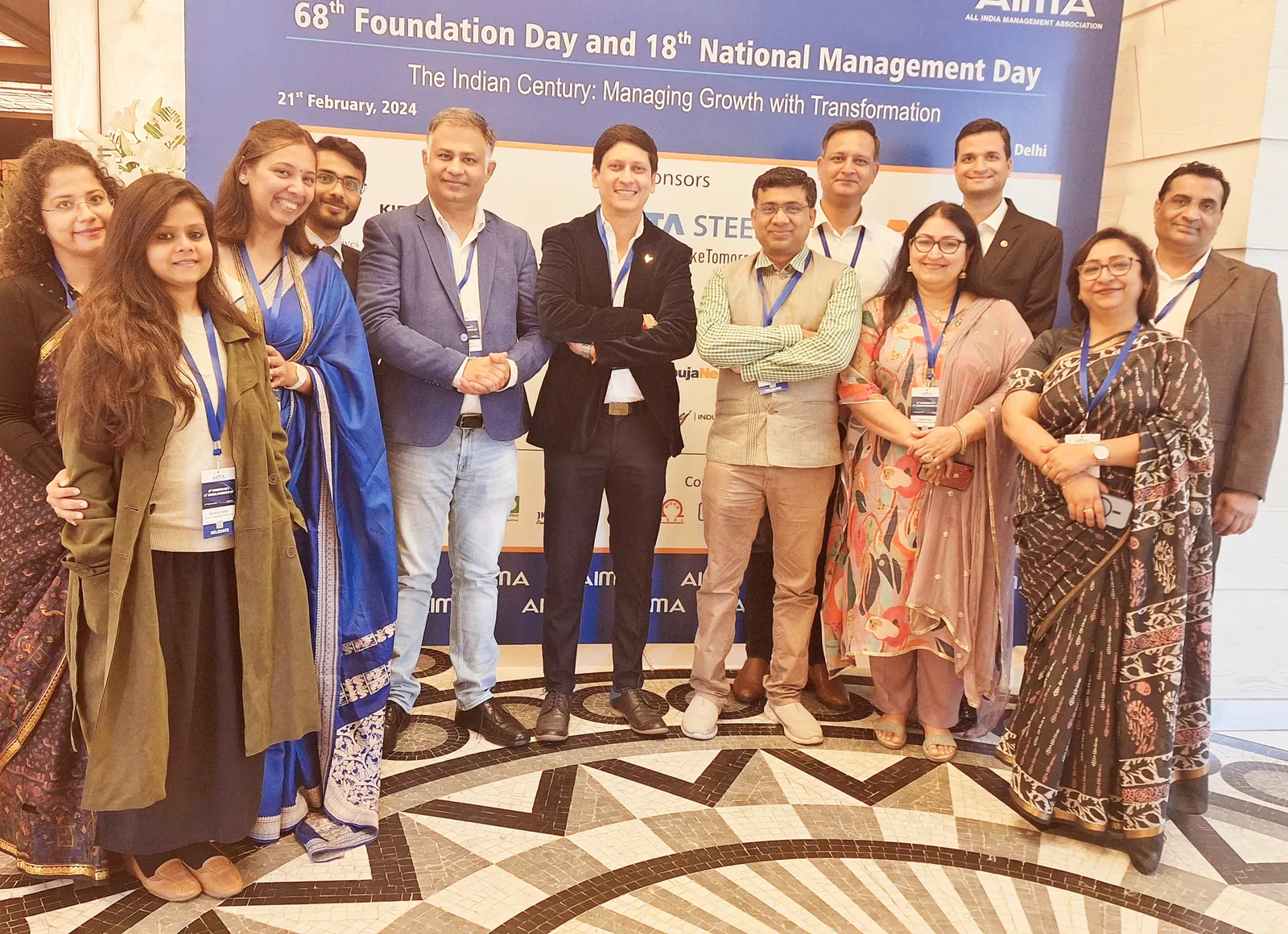A group photo at the AIMA 68th Foundation Day and 18th National Management Day, February 2024