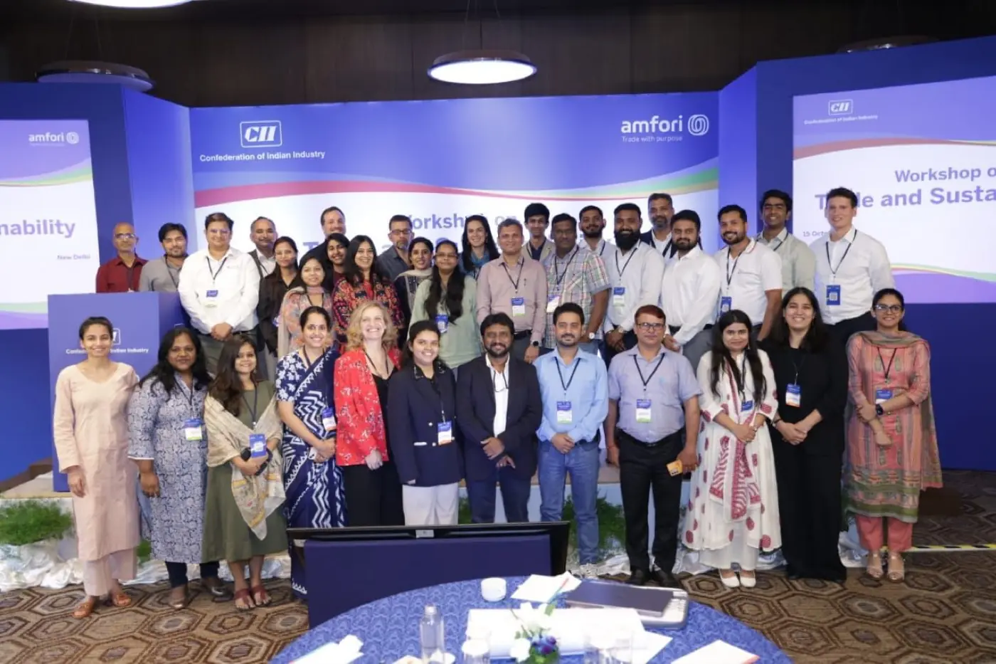 Participants at the amfori and Confederation of Indian Industry workshop on trade and sustainability