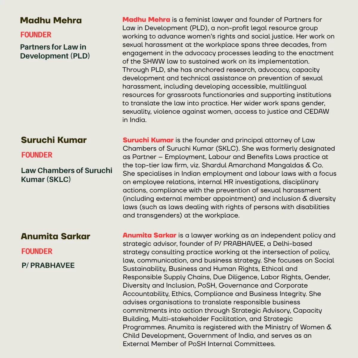 Speaker biographies for the year-end consultation and governance masterclass